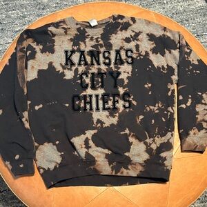 Kansas City Chiefs custom Black and Brown Tie-Dye Sweater